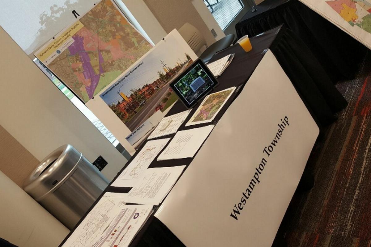 Westampton's table at the 40 Mayors/40 Develpers event at Rowan Univeristy on October 13, 2017