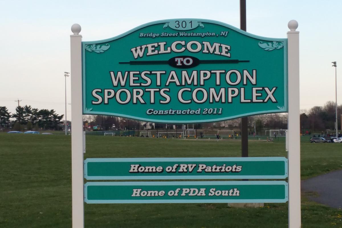 Photo of sign at the entrance to the Westampton Township Sports Complex