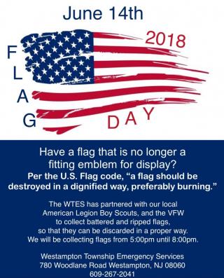 Proper Disposal of Flags at WTES on June 14