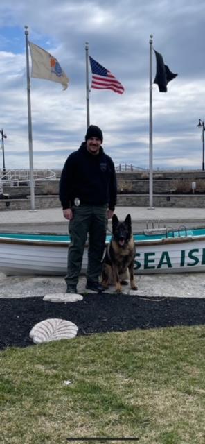 K9-Blue and Ptl. Anthony Schallus